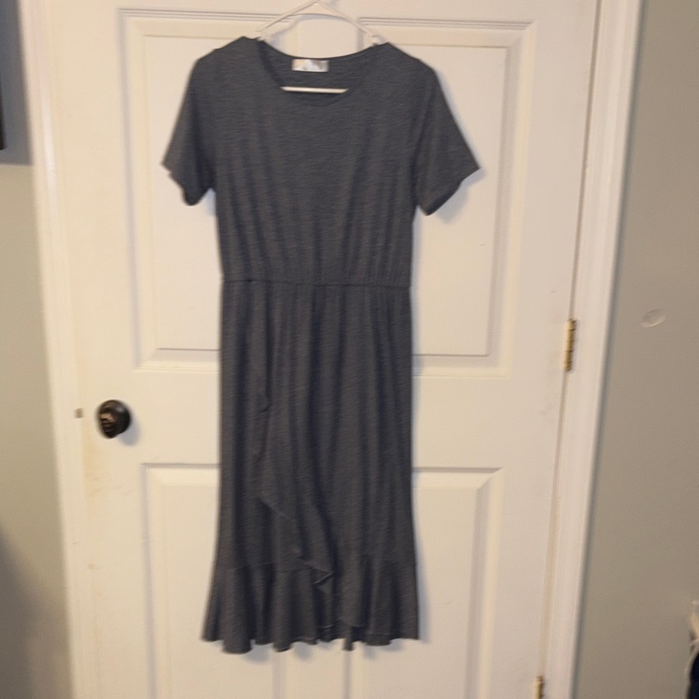 Chic Gray Midi Dress for Women